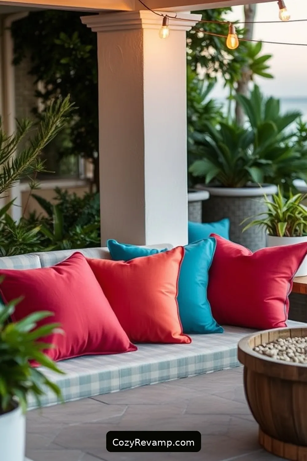22 Essential Materials for Coastal Outdoor Patios With Solar-Powered Lights 20 Water-Resistant Cushions for 22 Essential Materials for Coastal Outdoor Patios With Solar-Powered Lights