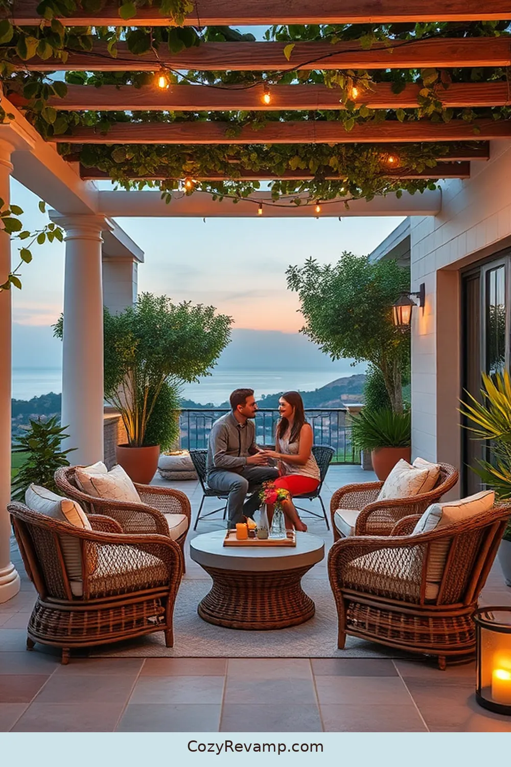 22 Essential Materials for Coastal Outdoor Patios With Solar-Powered Lights 11 Woven Rattan for 22 Essential Materials for Coastal Outdoor Patios With Solar-Powered Lights