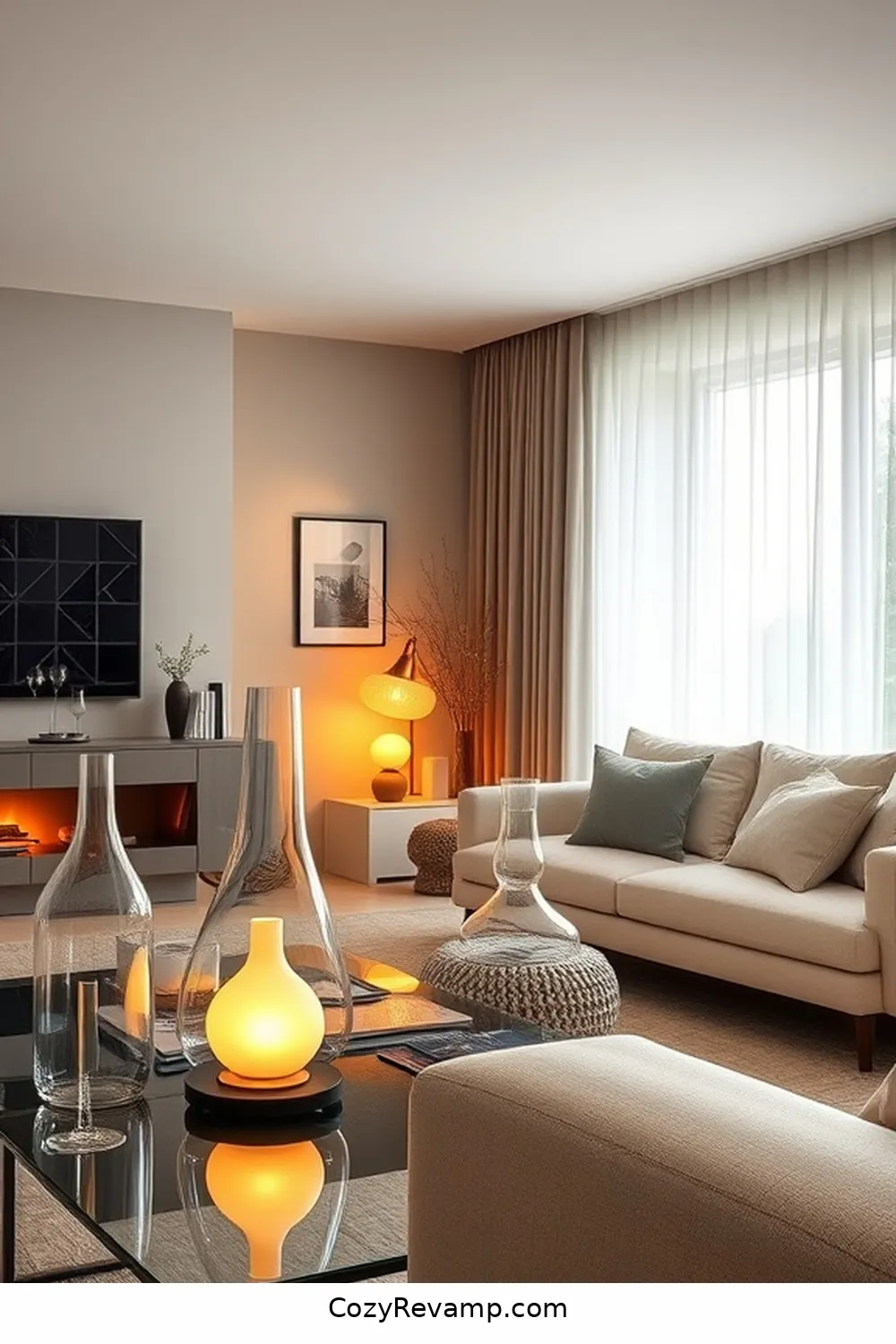 Glass Elements for 22 Essential Materials for a Scandinavian Living Room With Solar Powered Lights