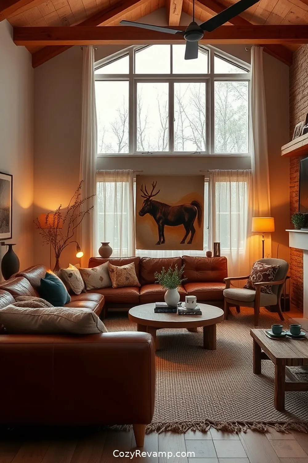 Leather Accents for 22 Essential Materials for a Scandinavian Living Room With Solar Powered Lights