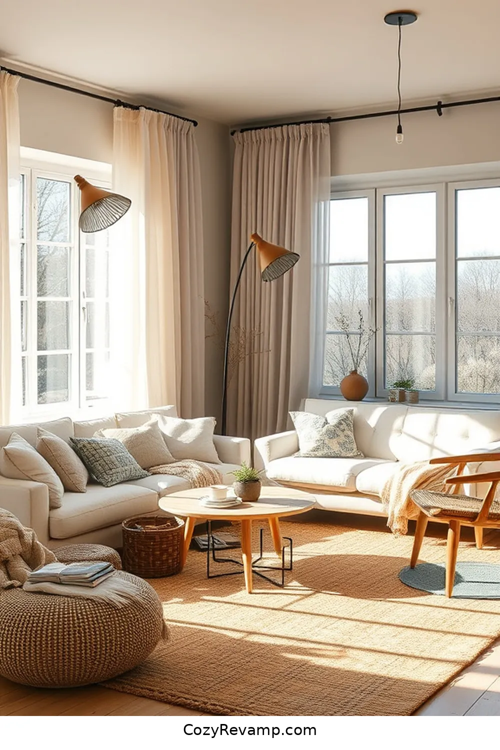 Natural Fibers for 22 Essential Materials for a Scandinavian Living Room With Solar Powered Lights