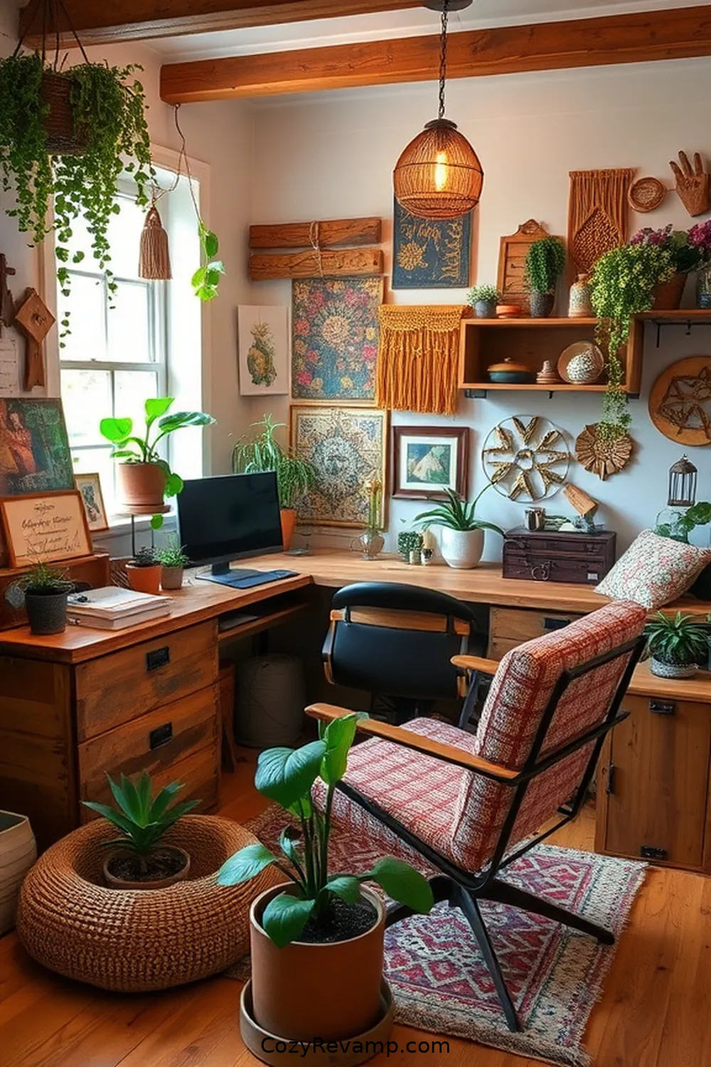 Add Personal Touches With Handmade Items for 22 Essential Tips for a Bohemian Home Office Using Reclaimed Materials
