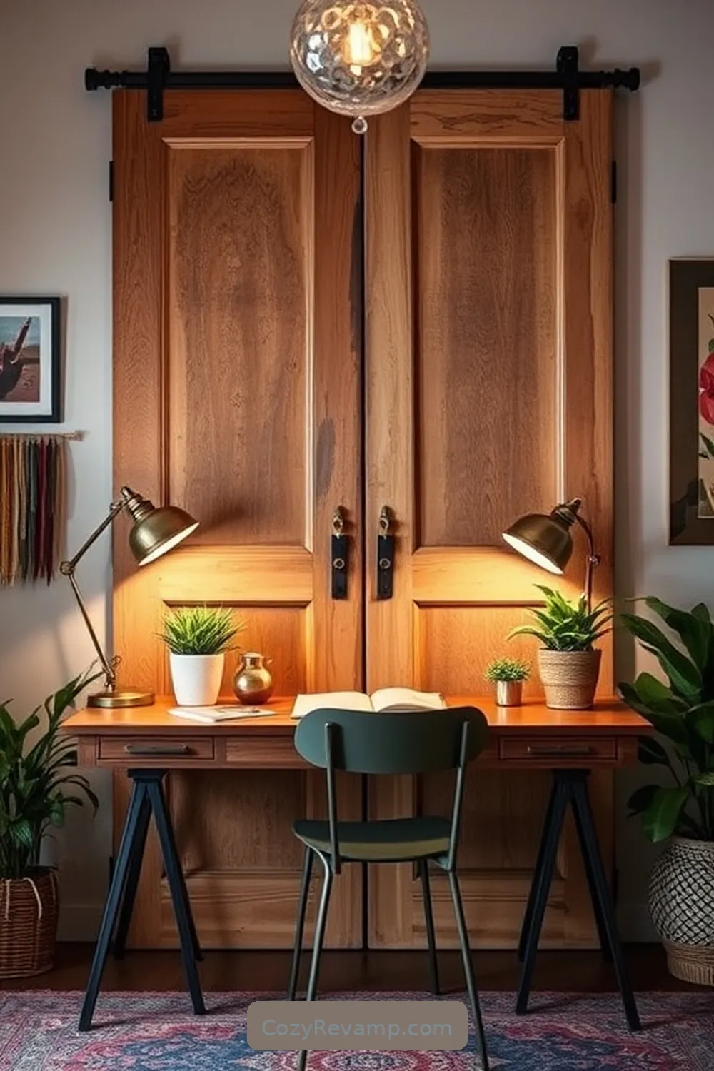 Incorporate Reclaimed Doors as Decor for 22 Essential Tips for a Bohemian Home Office Using Reclaimed Materials