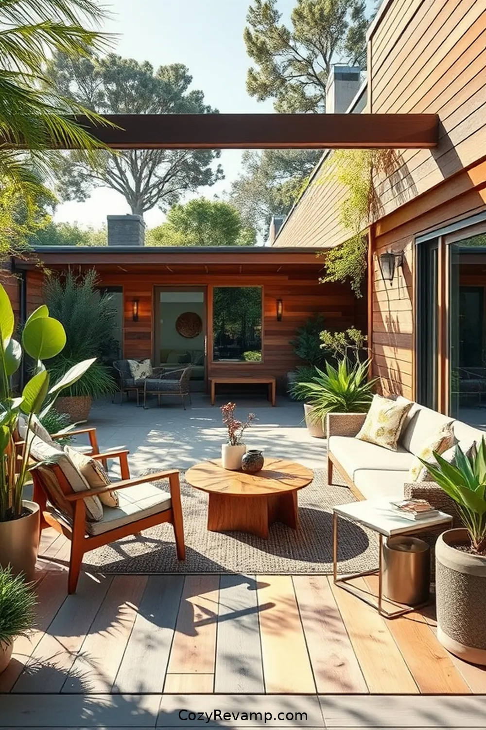 Choose the Right Recycled Wood Types for 22 Essential Tips for a Mid-Century Modern Outdoor Patio Using Recycled Wood Material