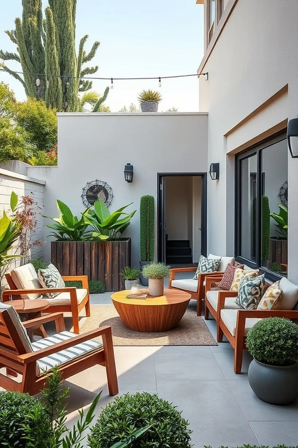 Embrace Clean Lines in Design for 22 Essential Tips for a Mid-Century Modern Outdoor Patio Using Recycled Wood Material