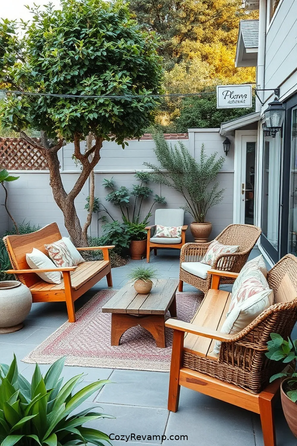 Incorporate Natural Textures for 22 Essential Tips for a Mid-Century Modern Outdoor Patio Using Recycled Wood Material