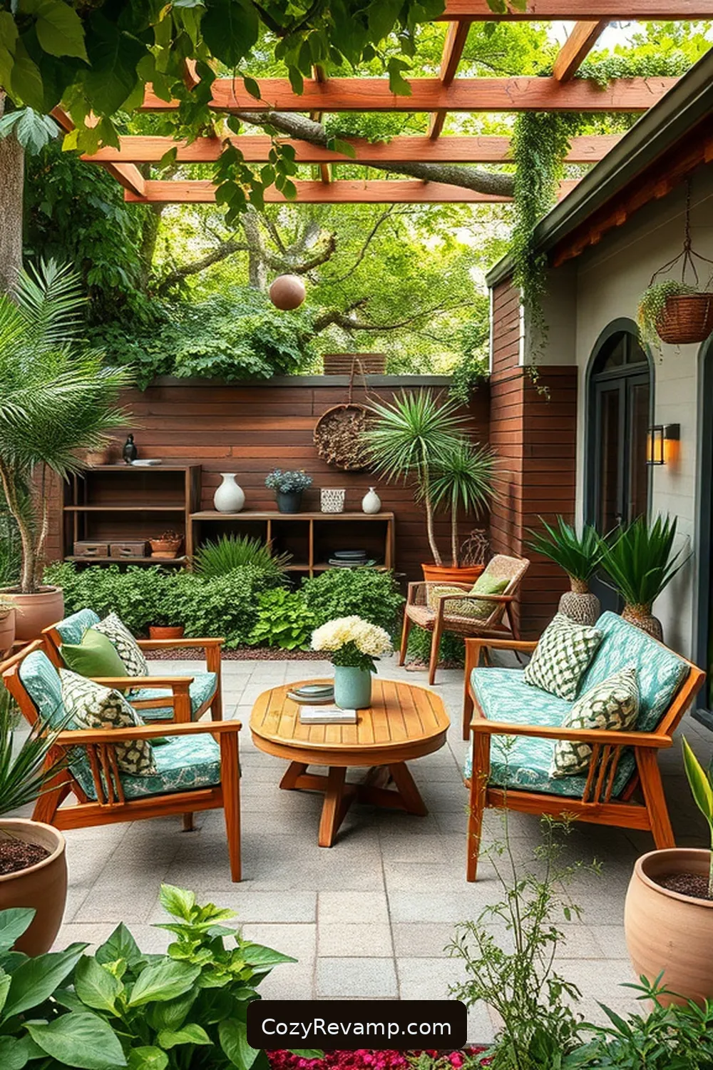 Select a Color Palette for 22 Essential Tips for a Mid-Century Modern Outdoor Patio Using Recycled Wood Material