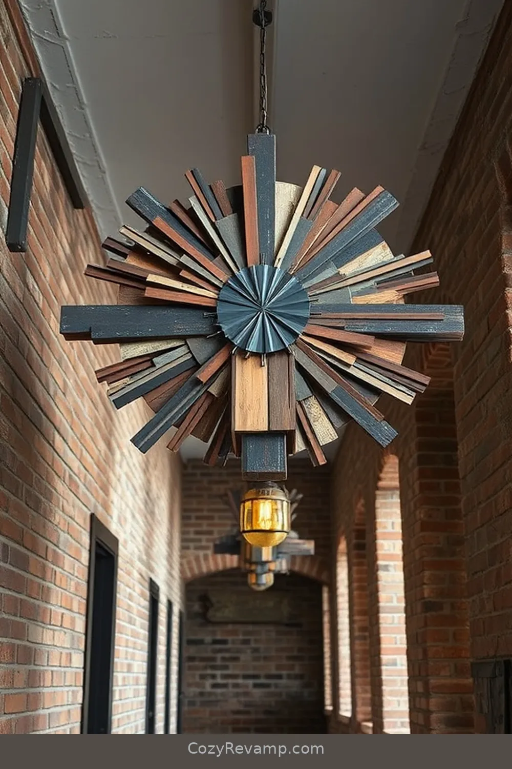 Industrial-Style Artwork From Recycled Materials for 22 Inspiring Designs for Industrial Hallways Using Reclaimed Materials