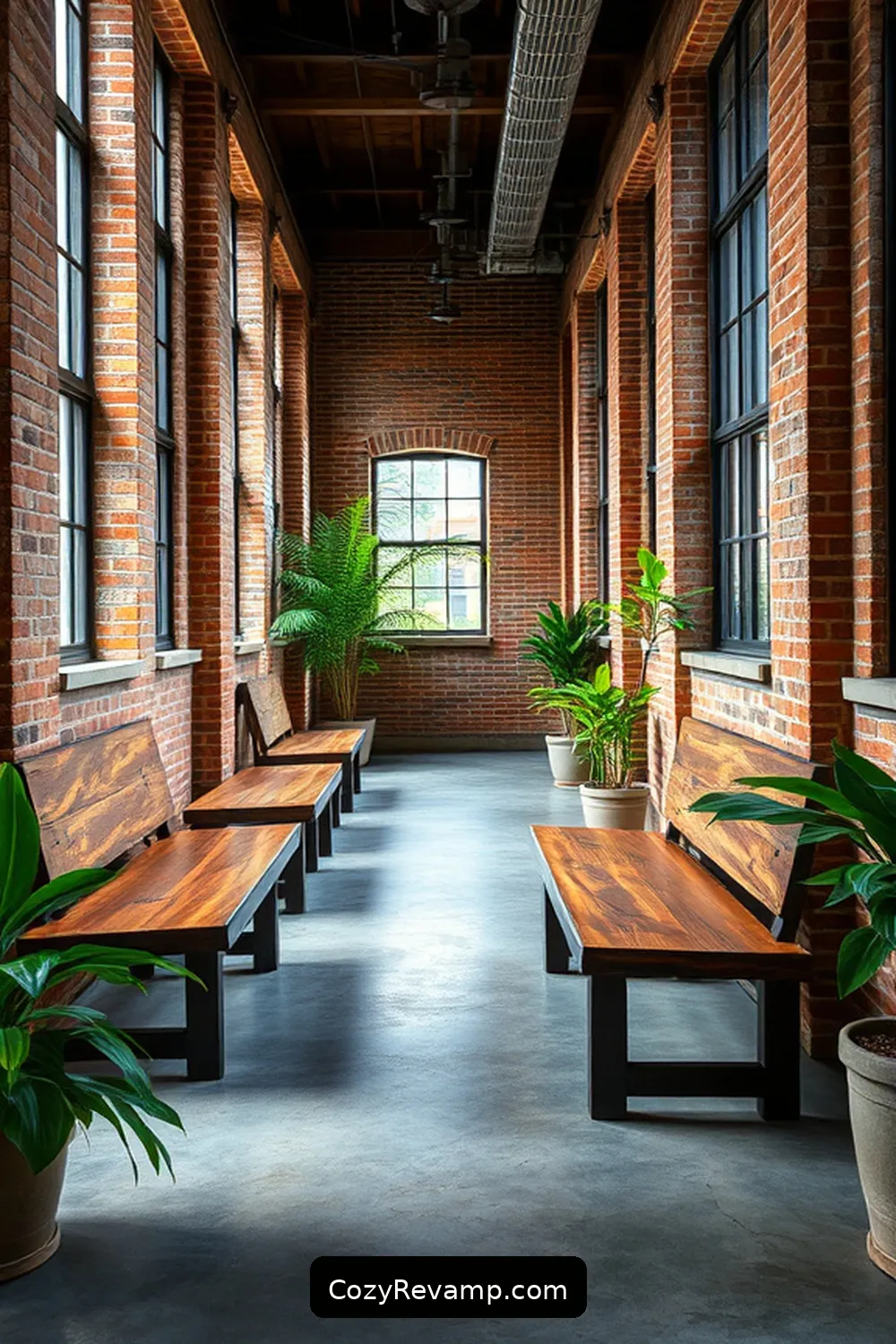 Reclaimed Barn Wood Benches for 22 Inspiring Designs for Industrial Hallways Using Reclaimed Materials