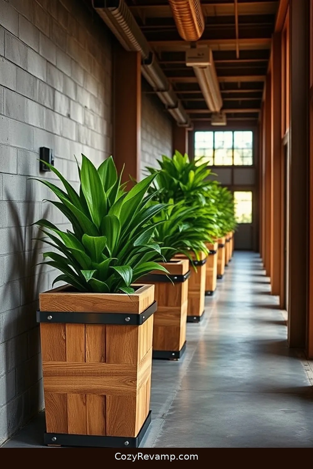 Sustainable Planters Made From Reclaimed Materials for 22 Inspiring Designs for Industrial Hallways Using Reclaimed Materials