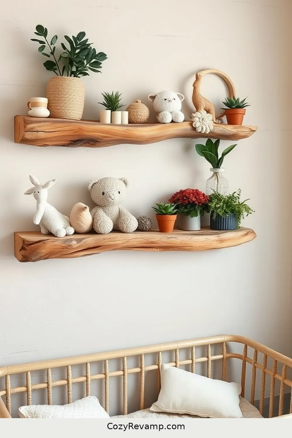 22 Key Elements for a Rustic Nursery Using Recycled Wood Material 6 Driftwood Shelves for 22 Key Elements for a Rustic Nursery Using Recycled Wood Material