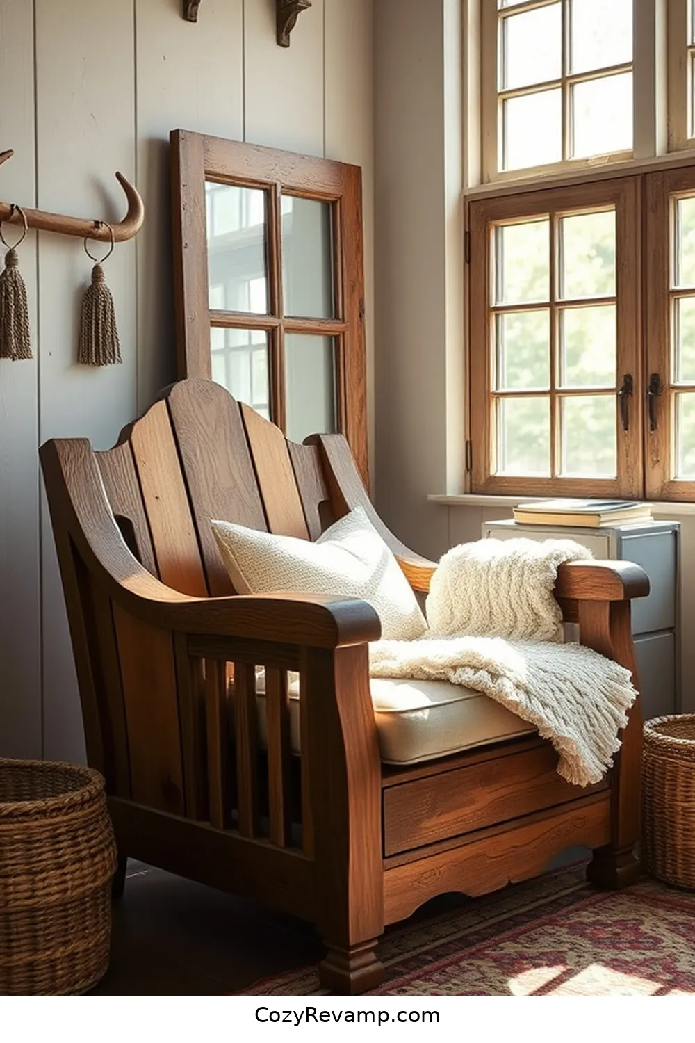 22 Key Elements for a Rustic Nursery Using Recycled Wood Material 20 Reclaimed Wood Accent Chair for 22 Key Elements for a Rustic Nursery Using Recycled Wood Material