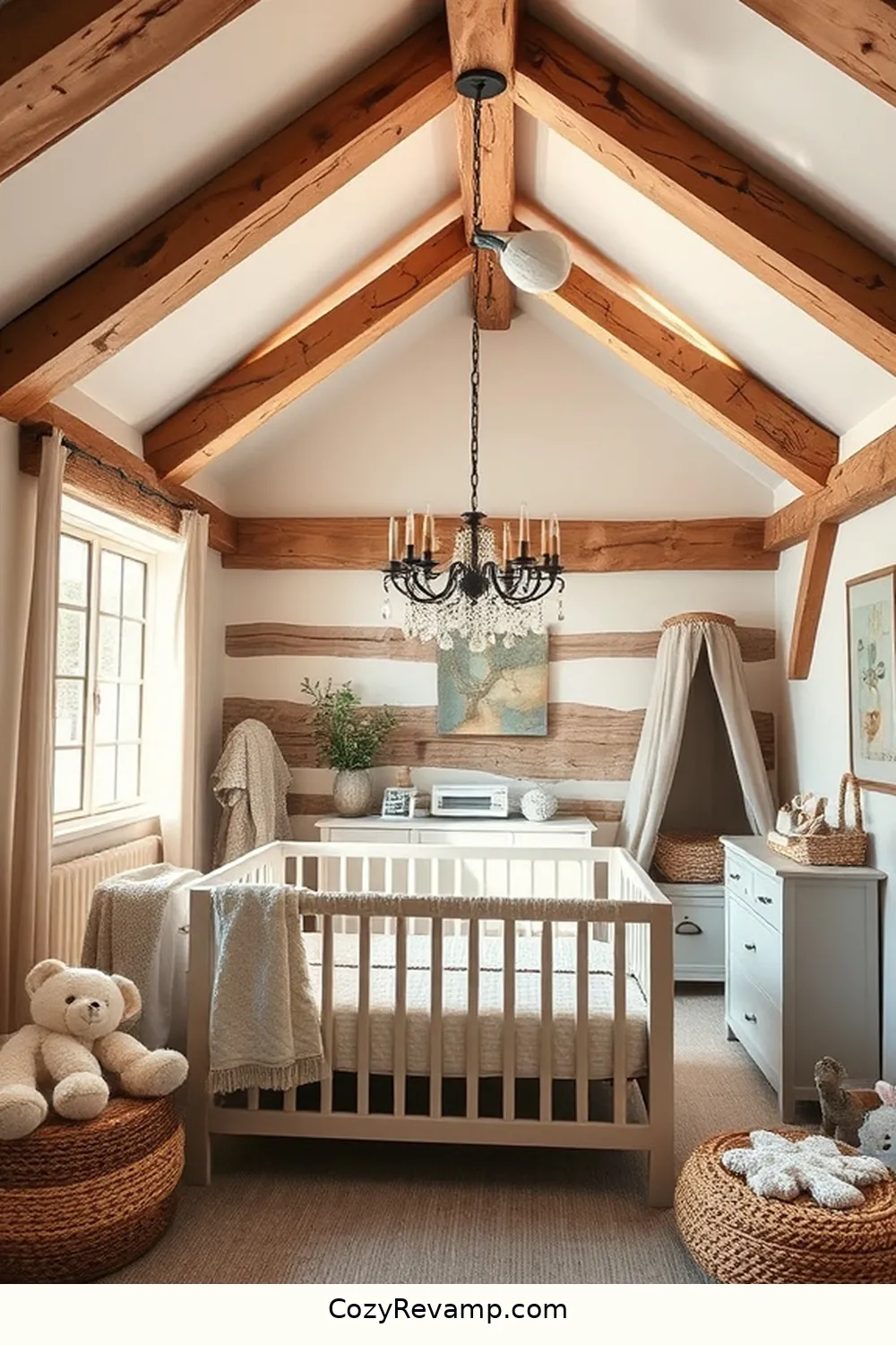 22 Key Elements for a Rustic Nursery Using Recycled Wood Material 13 Timber Beams for 22 Key Elements for a Rustic Nursery Using Recycled Wood Material