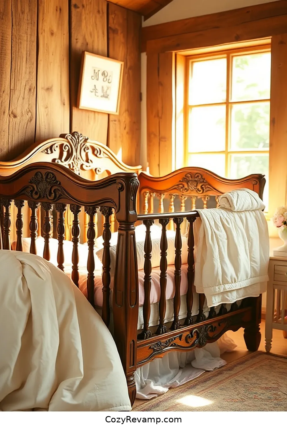 22 Key Elements for a Rustic Nursery Using Recycled Wood Material 2 Vintage Cribs for 22 Key Elements for a Rustic Nursery Using Recycled Wood Material