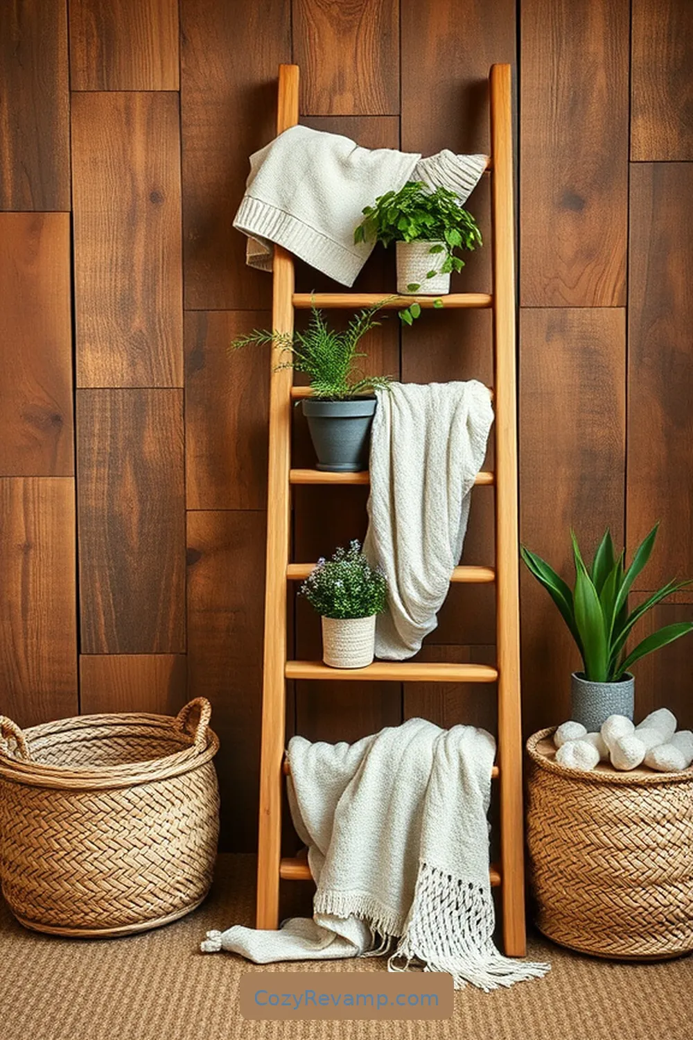 22 Key Elements for a Rustic Nursery Using Recycled Wood Material 22 Wooden Ladder as Decor for 22 Key Elements for a Rustic Nursery Using Recycled Wood Material