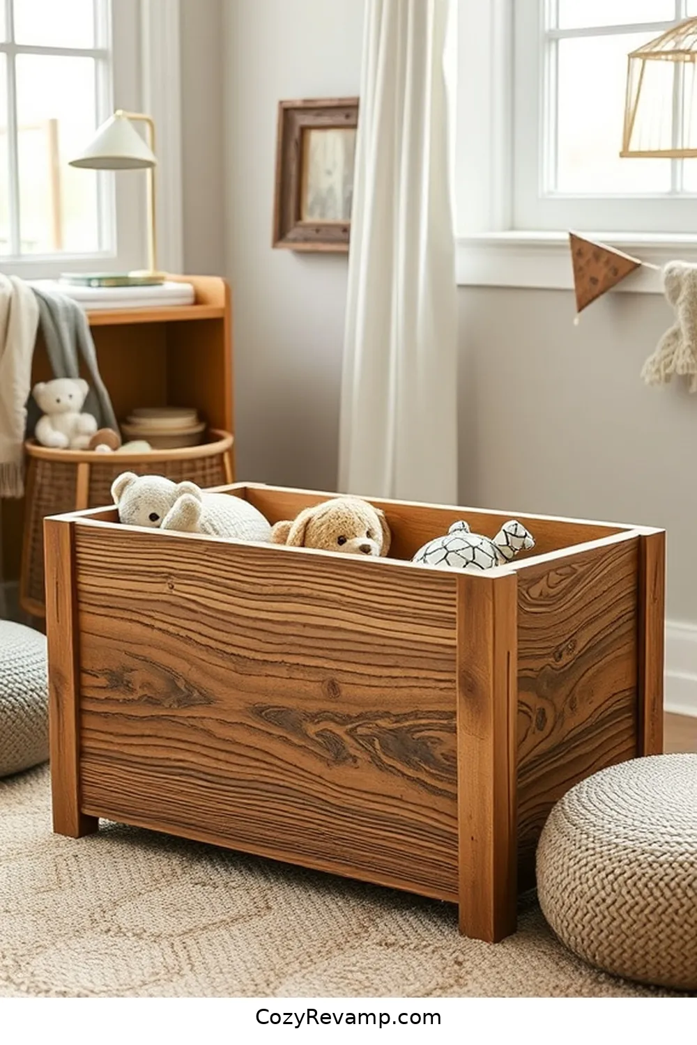 22 Key Elements for a Rustic Nursery Using Recycled Wood Material 15 Wooden Toy Box for 22 Key Elements for a Rustic Nursery Using Recycled Wood Material
