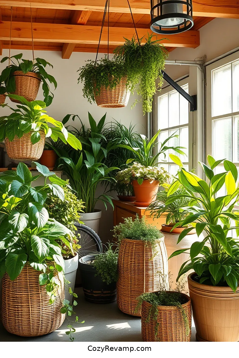 22 Key Features of a Modern Farmhouse Garage With Natural Fibers and Materials 12 Greenery and Indoor Plants for 22 Key Features of a Modern Farmhouse Garage With Natural Fibers and Materials