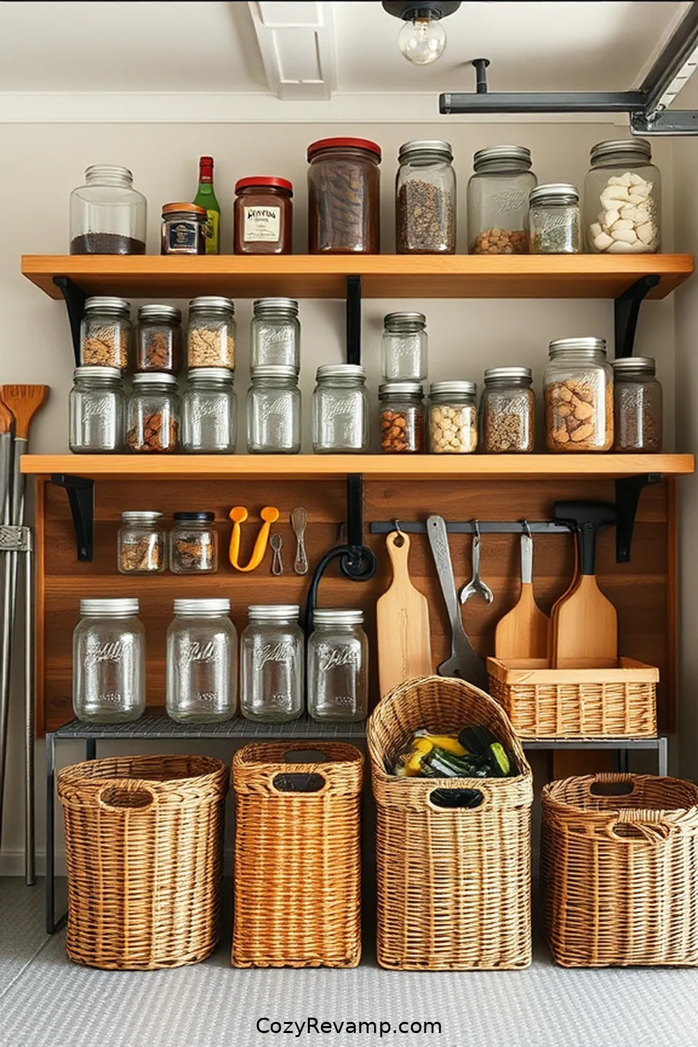 22 Key Features of a Modern Farmhouse Garage With Natural Fibers and Materials 19 Mason Jar Storage Solutions for 22 Key Features of a Modern Farmhouse Garage With Natural Fibers and Materials