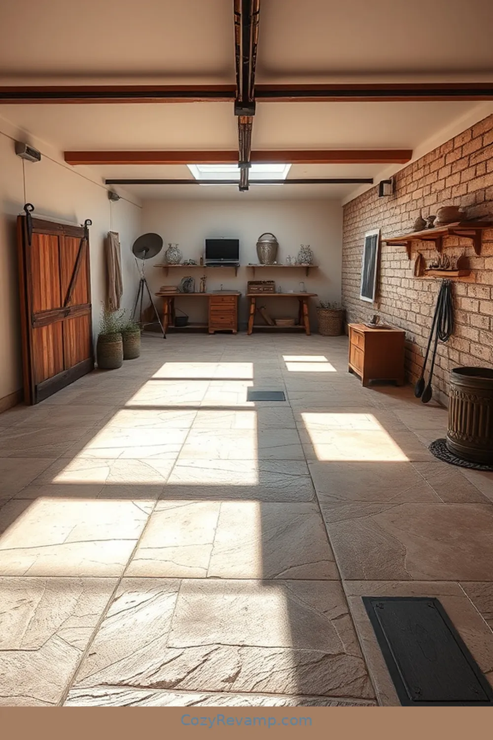 22 Key Features of a Modern Farmhouse Garage With Natural Fibers and Materials 6 Natural Stone Flooring for 22 Key Features of a Modern Farmhouse Garage With Natural Fibers and Materials