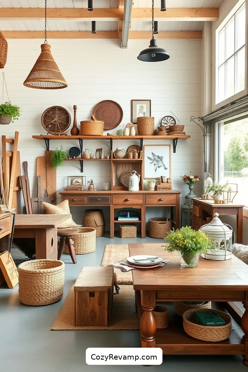 22 Key Features of a Modern Farmhouse Garage With Natural Fibers and Materials 17 Upcycled Furniture for 22 Key Features of a Modern Farmhouse Garage With Natural Fibers and Materials