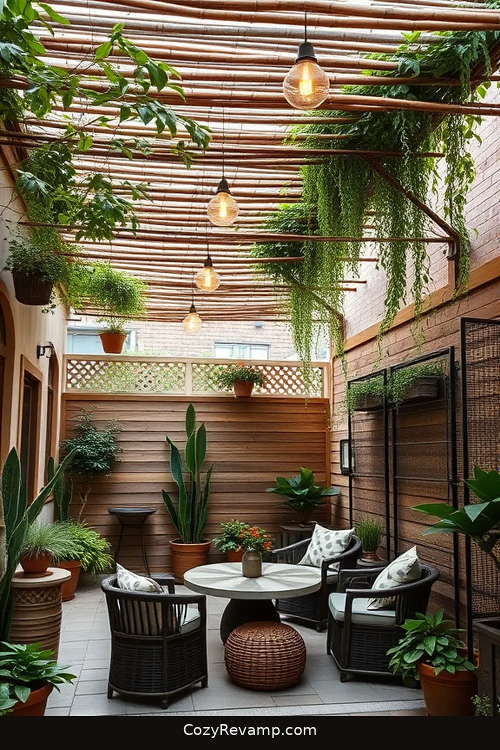 22 Stunning Ideas for Rustic Outdoor Patios Featuring Bamboo Material 17 Bamboo Trellises for Climbing Plants for 22 Stunning Ideas for Rustic Outdoor Patios Featuring Bamboo Material