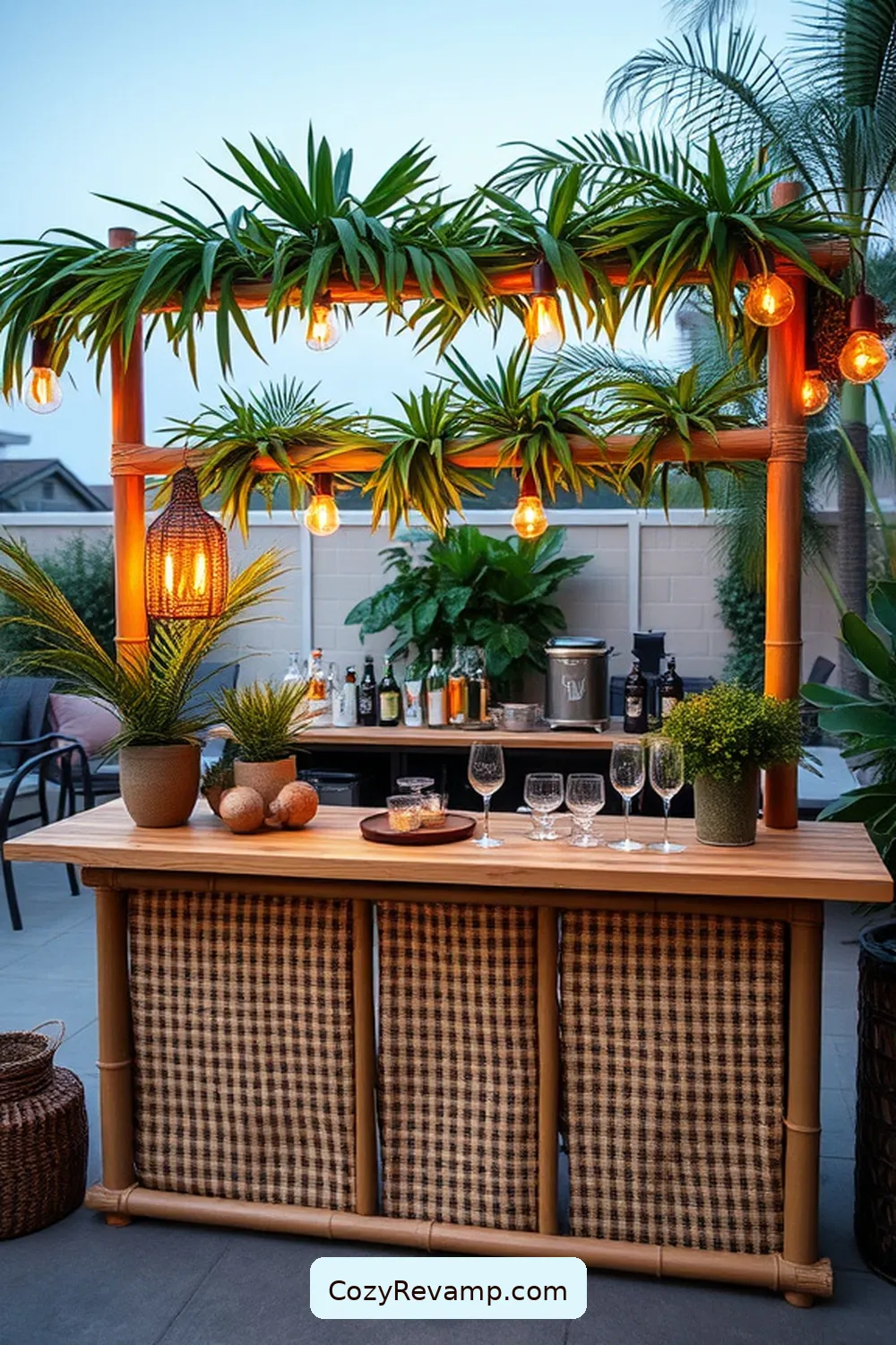 22 Stunning Ideas for Rustic Outdoor Patios Featuring Bamboo Material 14 DIY Bamboo Bar for Entertaining for 22 Stunning Ideas for Rustic Outdoor Patios Featuring Bamboo Material