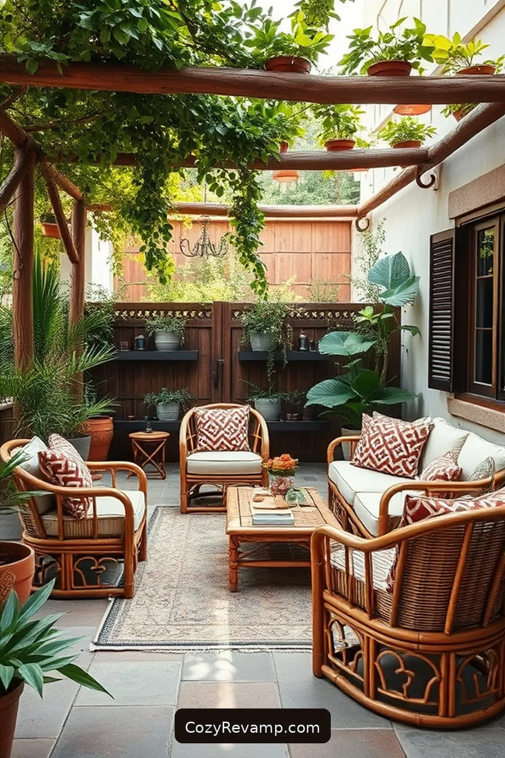 22 Stunning Ideas for Rustic Outdoor Patios Featuring Bamboo Material 3 Rustic Bamboo Furniture for Comfortable Seating for 22 Stunning Ideas for Rustic Outdoor Patios Featuring Bamboo Material