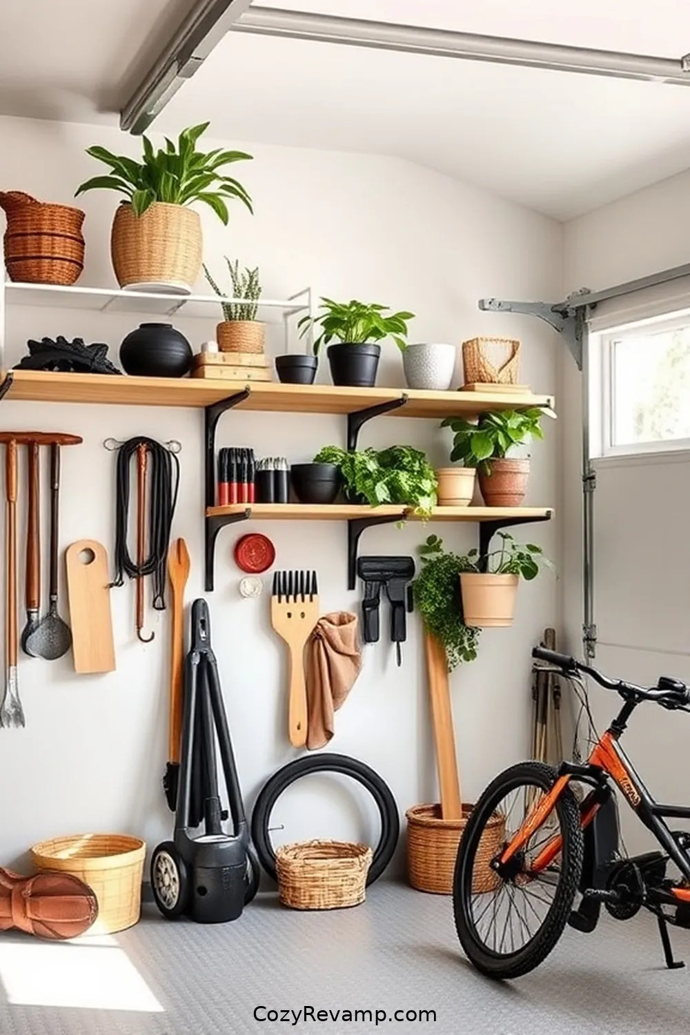 22 Stunning Modern Farmhouse Garages With Bamboo Material 7 Bamboo Shelving for Storage for 22 Stunning Modern Farmhouse Garages With Bamboo Material