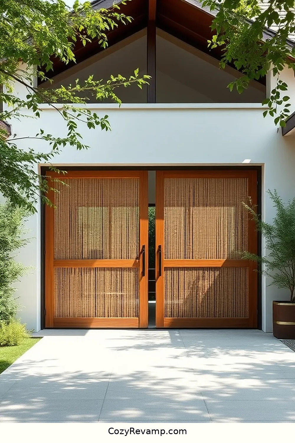 22 Stunning Modern Farmhouse Garages With Bamboo Material 2 Garage With Bamboo Sliding Doors for 22 Stunning Modern Farmhouse Garages With Bamboo Material