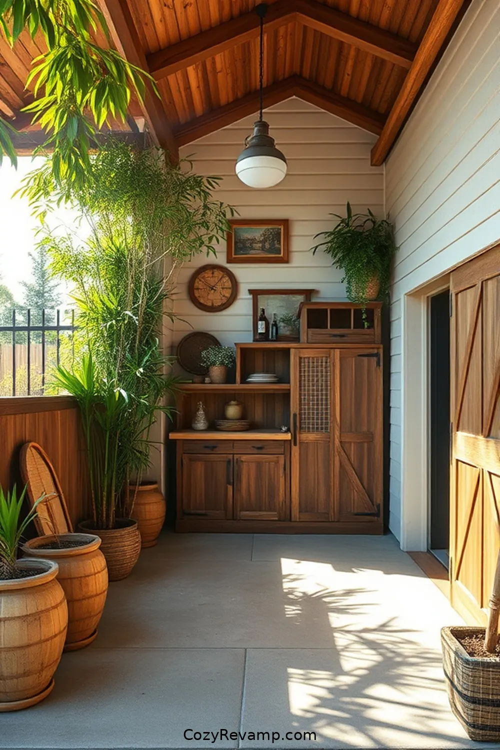 22 Stunning Modern Farmhouse Garages With Bamboo Material 17 Vintage Charm With Bamboo Elements for 22 Stunning Modern Farmhouse Garages With Bamboo Material