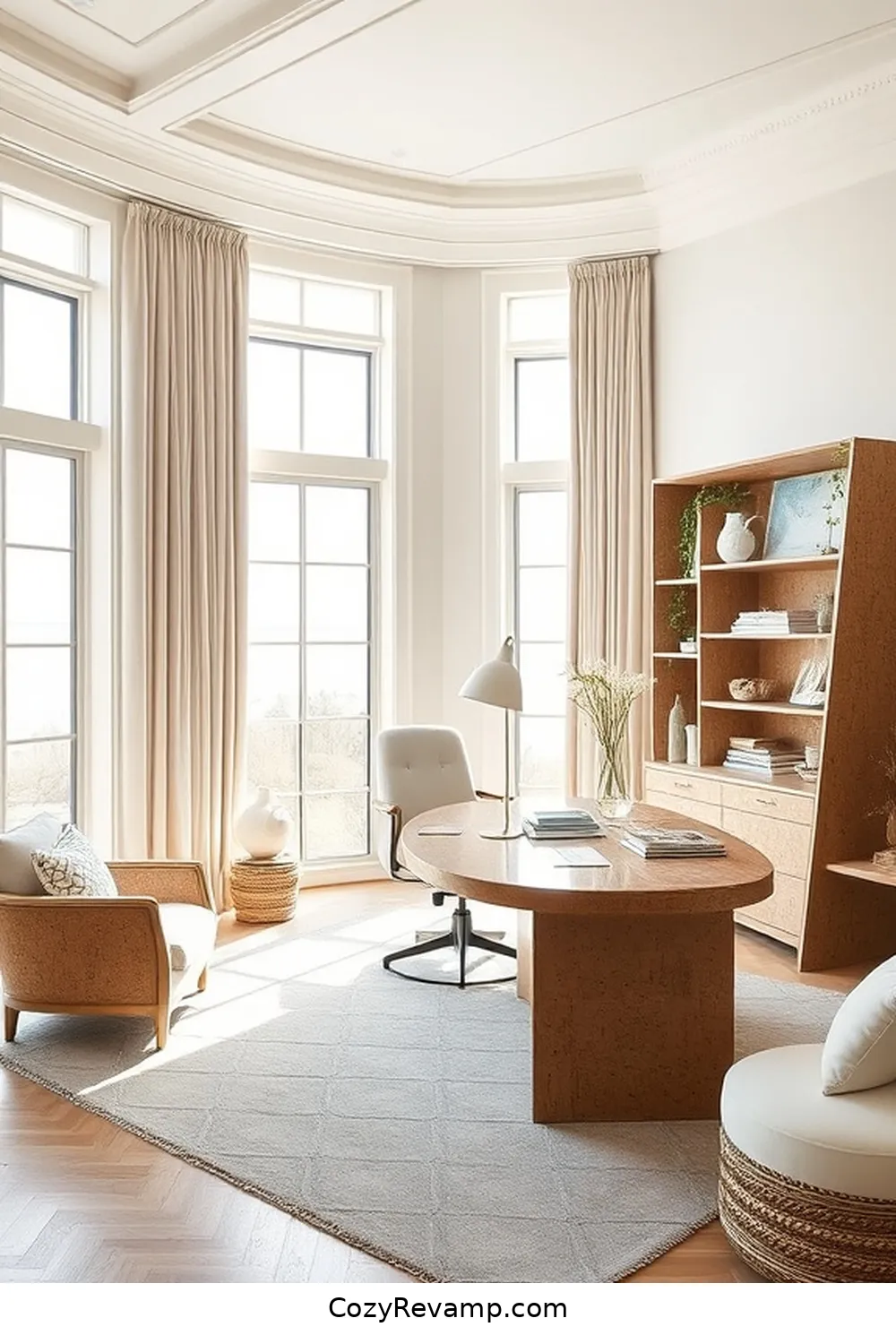 22 Stylish Ideas for a Coastal Home Office With Cork Material 8 Cork-Finished Furniture for a Sleek Look for 22 Stylish Ideas for a Coastal Home Office With Cork Material