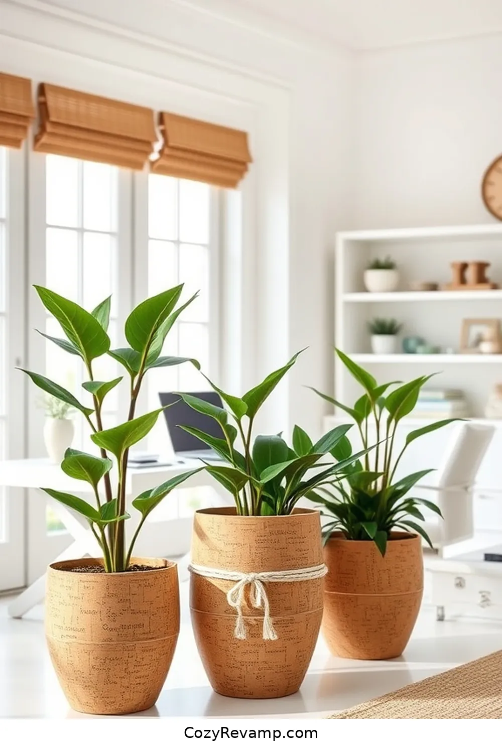 22 Stylish Ideas for a Coastal Home Office With Cork Material 12 Cork Planters to Bring in Greenery for 22 Stylish Ideas for a Coastal Home Office With Cork Material