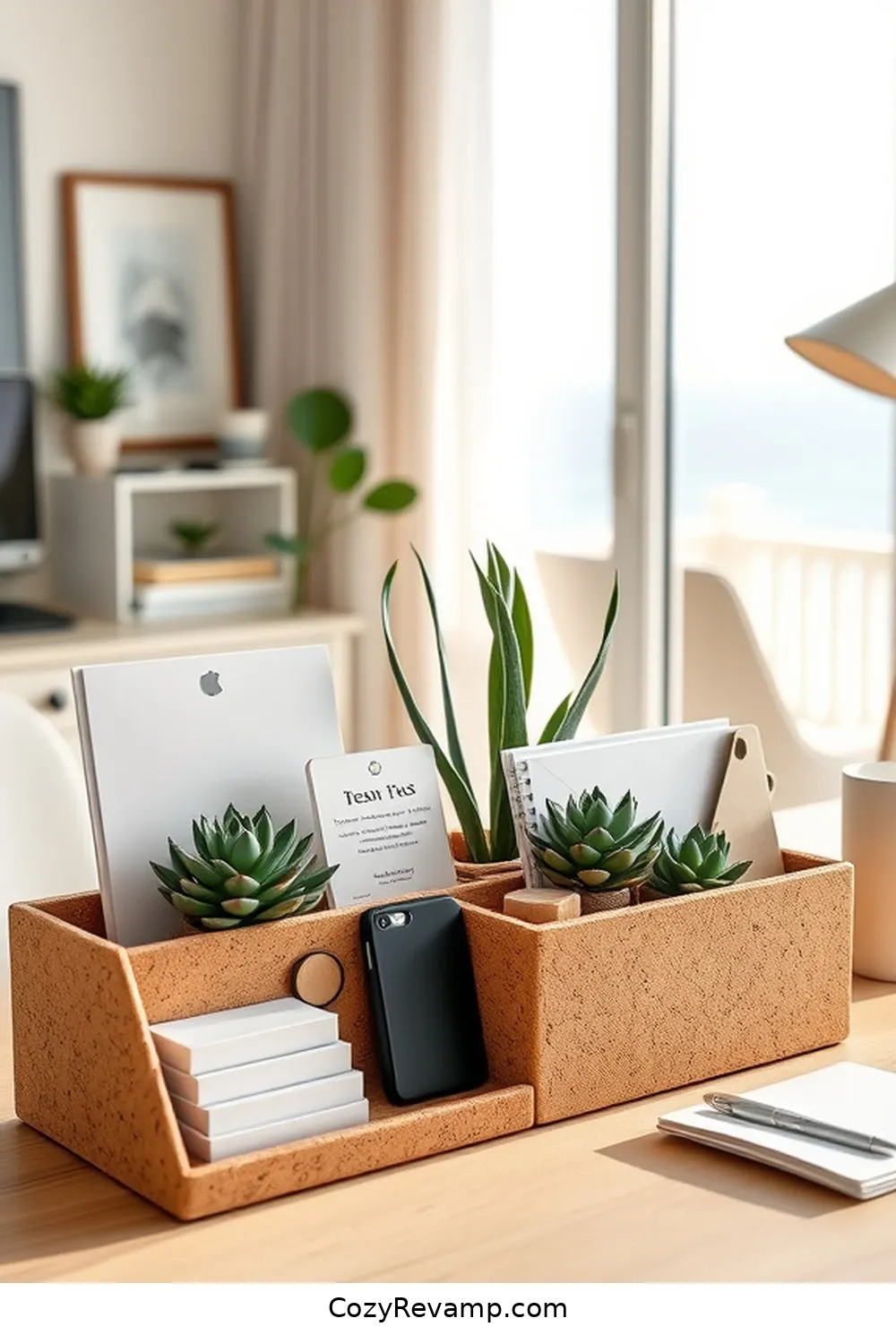 22 Stylish Ideas for a Coastal Home Office With Cork Material 14 Customize Cork Desk Organizers for 22 Stylish Ideas for a Coastal Home Office With Cork Material