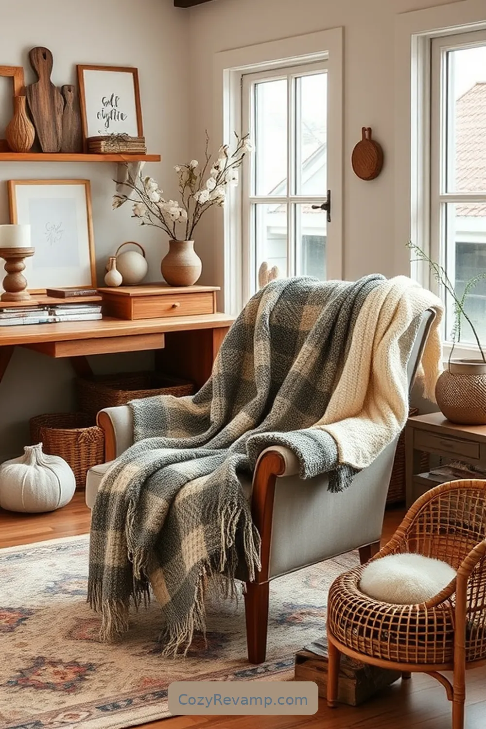 22 Stylish Ideas for a Modern Farmhouse Home Office Using Organic Cotton Material 5 Cozy Throw Blankets for Comfort for 22 Stylish Ideas for a Modern Farmhouse Home Office Using Organic Cotton Material