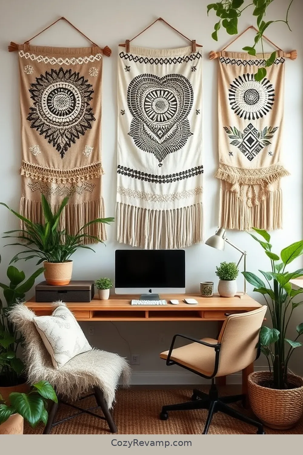 22 Stylish Ideas for a Modern Farmhouse Home Office Using Organic Cotton Material 15 Personalized Organic Cotton Wall Hangings for 22 Stylish Ideas for a Modern Farmhouse Home Office Using Organic Cotton Material