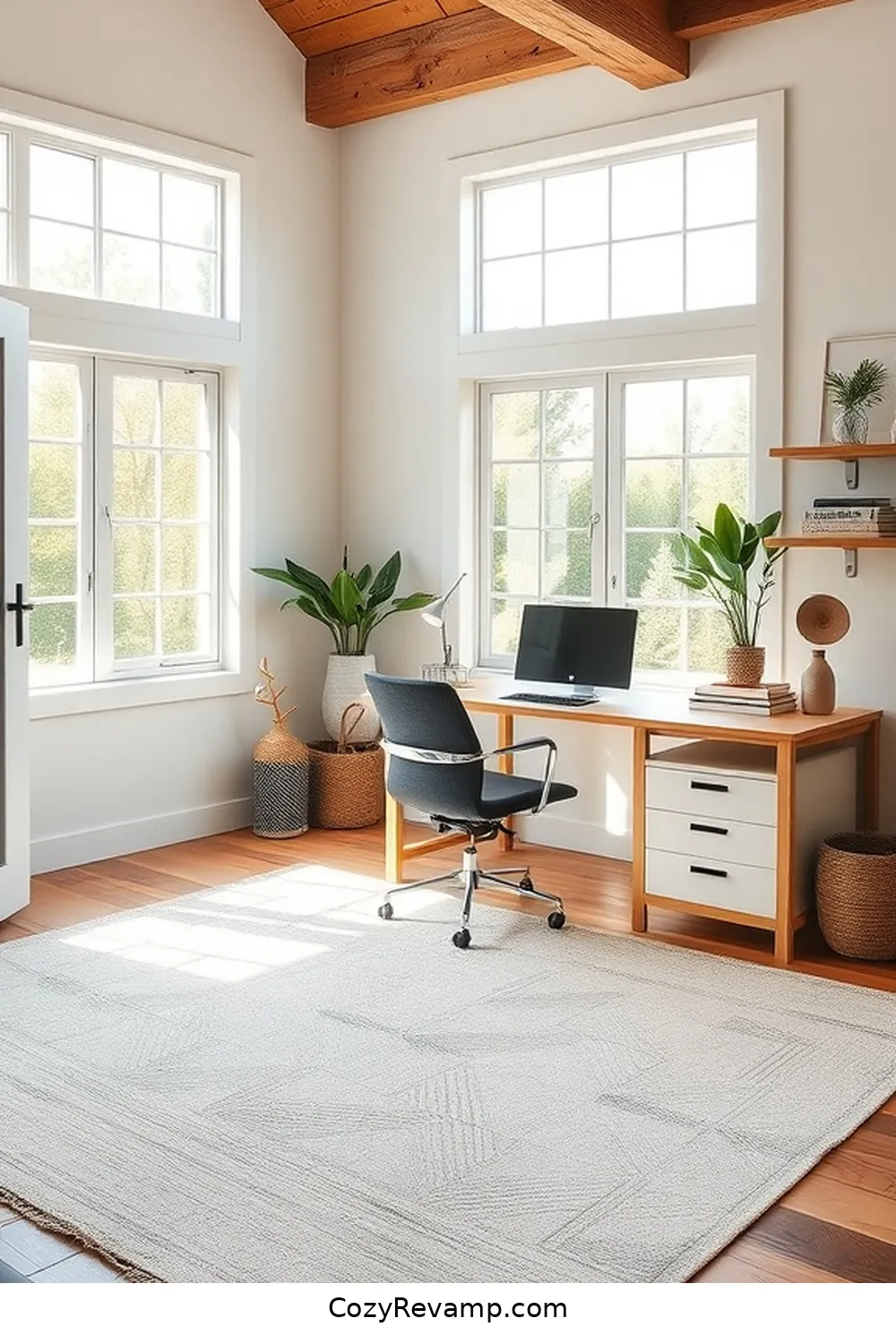 22 Stylish Ideas for a Modern Farmhouse Home Office Using Organic Cotton Material 6 Stylish Organic Cotton Area Rugs for 22 Stylish Ideas for a Modern Farmhouse Home Office Using Organic Cotton Material