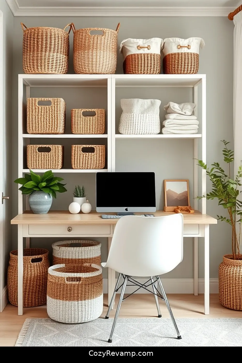 22 Stylish Ideas for a Modern Farmhouse Home Office Using Organic Cotton Material 8 Sustainable Storage Solutions for 22 Stylish Ideas for a Modern Farmhouse Home Office Using Organic Cotton Material