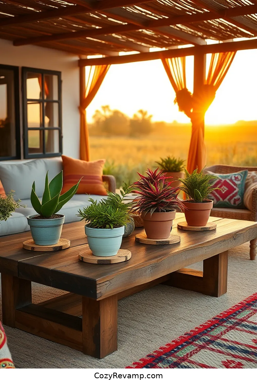 22 Ways to Create a Bohemian Outdoor Patio With Recycled Wood Material 3 Build a Rustic Coffee Table From Reclaimed Wood for 22 Ways to Create a Bohemian Outdoor Patio With Recycled Wood Material