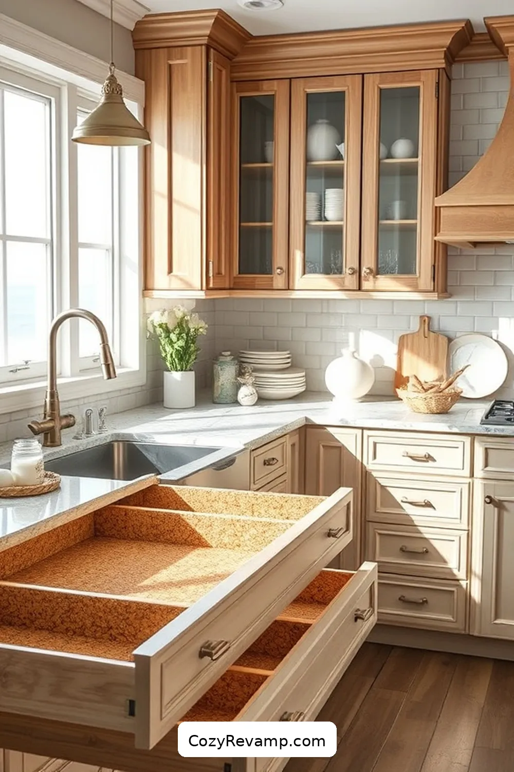 22 Ways to Incorporate Cork Material in Your Coastal Kitchen Design 9 Cork Drawer Liners for Added Comfort for 22 Ways to Incorporate Cork Material in Your Coastal Kitchen Design