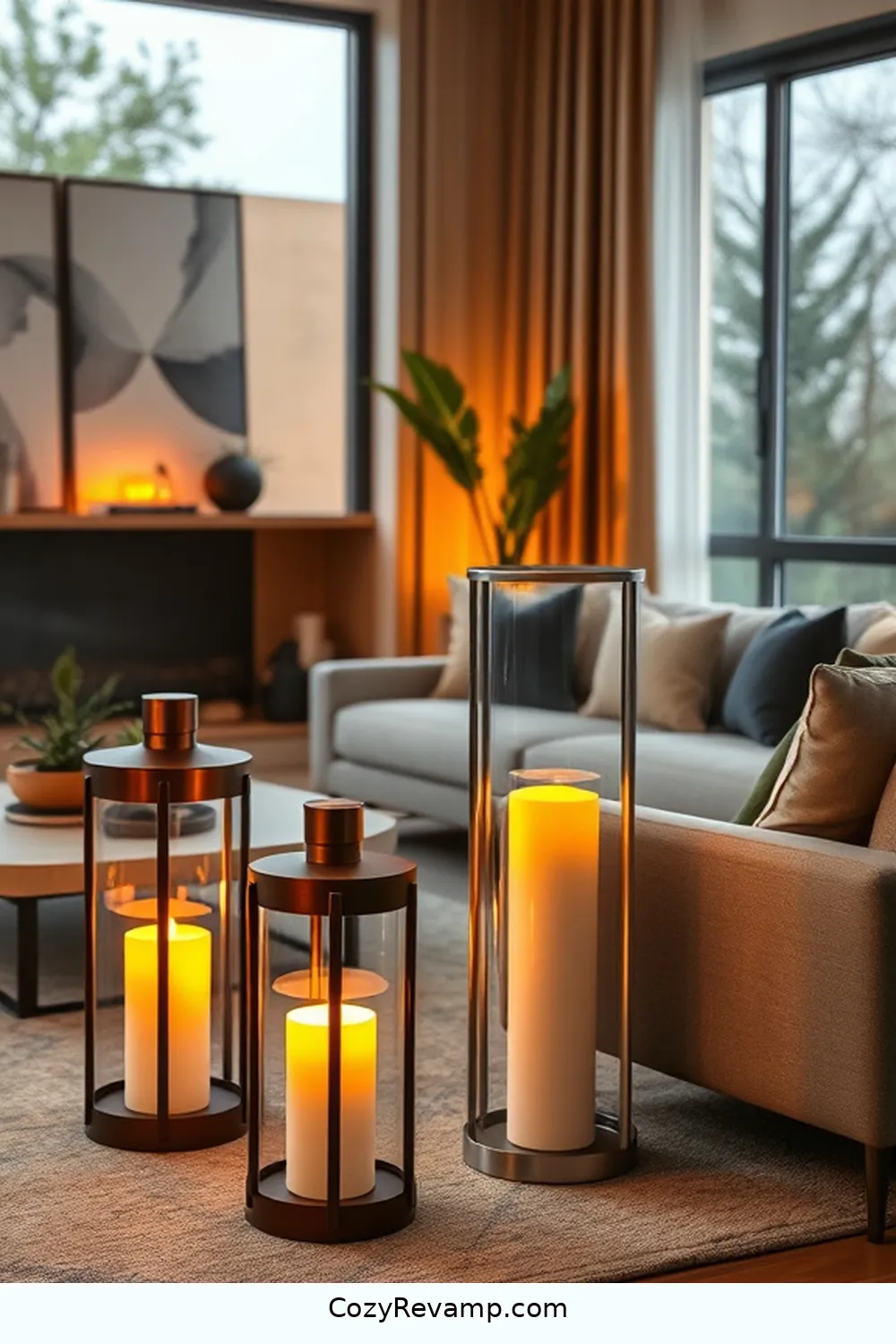 Set the Mood With Solar Candle Lanterns for 22 Ways to Incorporate Solar-Powered Lights in Your Mid-Century Modern Living Room