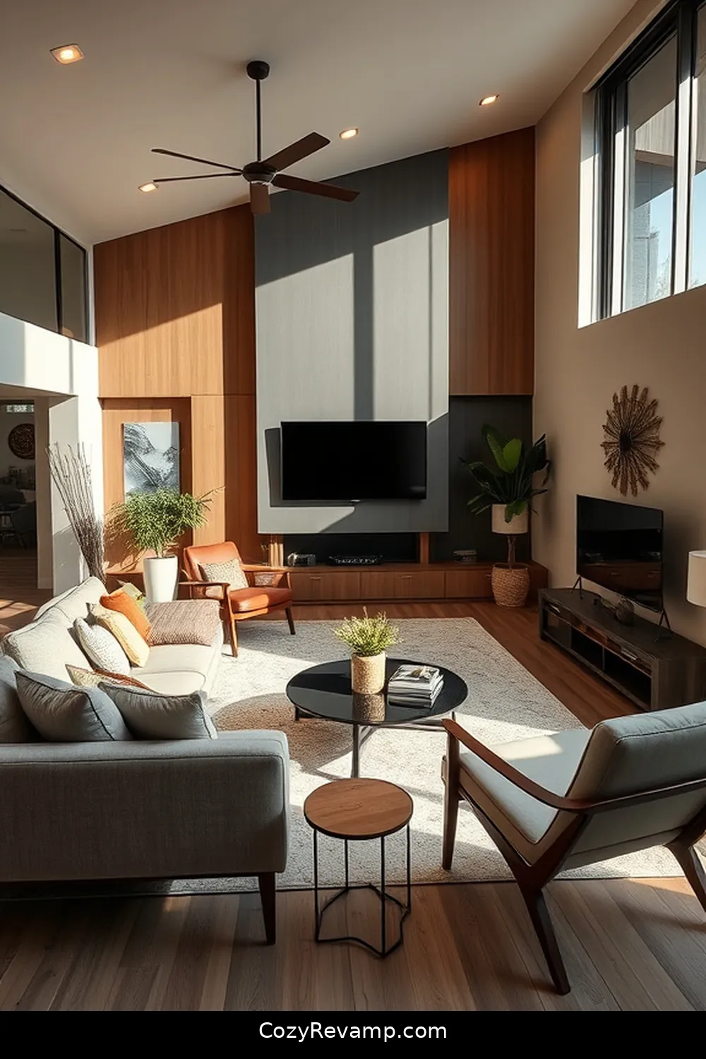 Use Solar Lighting to Define Spaces in an Open Floor Plan for 22 Ways to Incorporate Solar-Powered Lights in Your Mid-Century Modern Living Room