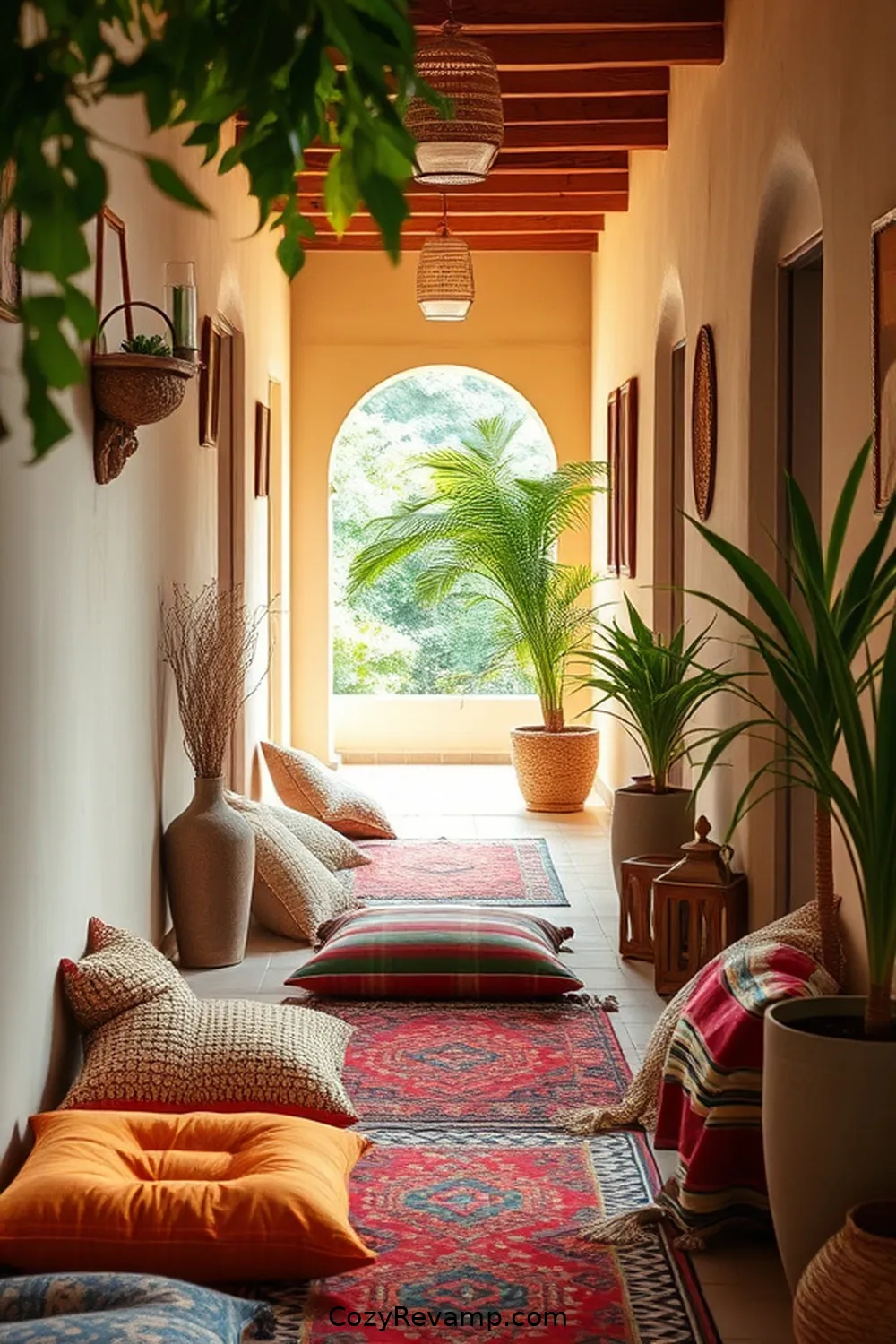 Add Organic Cotton Floor Cushions for 22 Ways to Style a Bohemian Hallway With Organic Cotton Materials