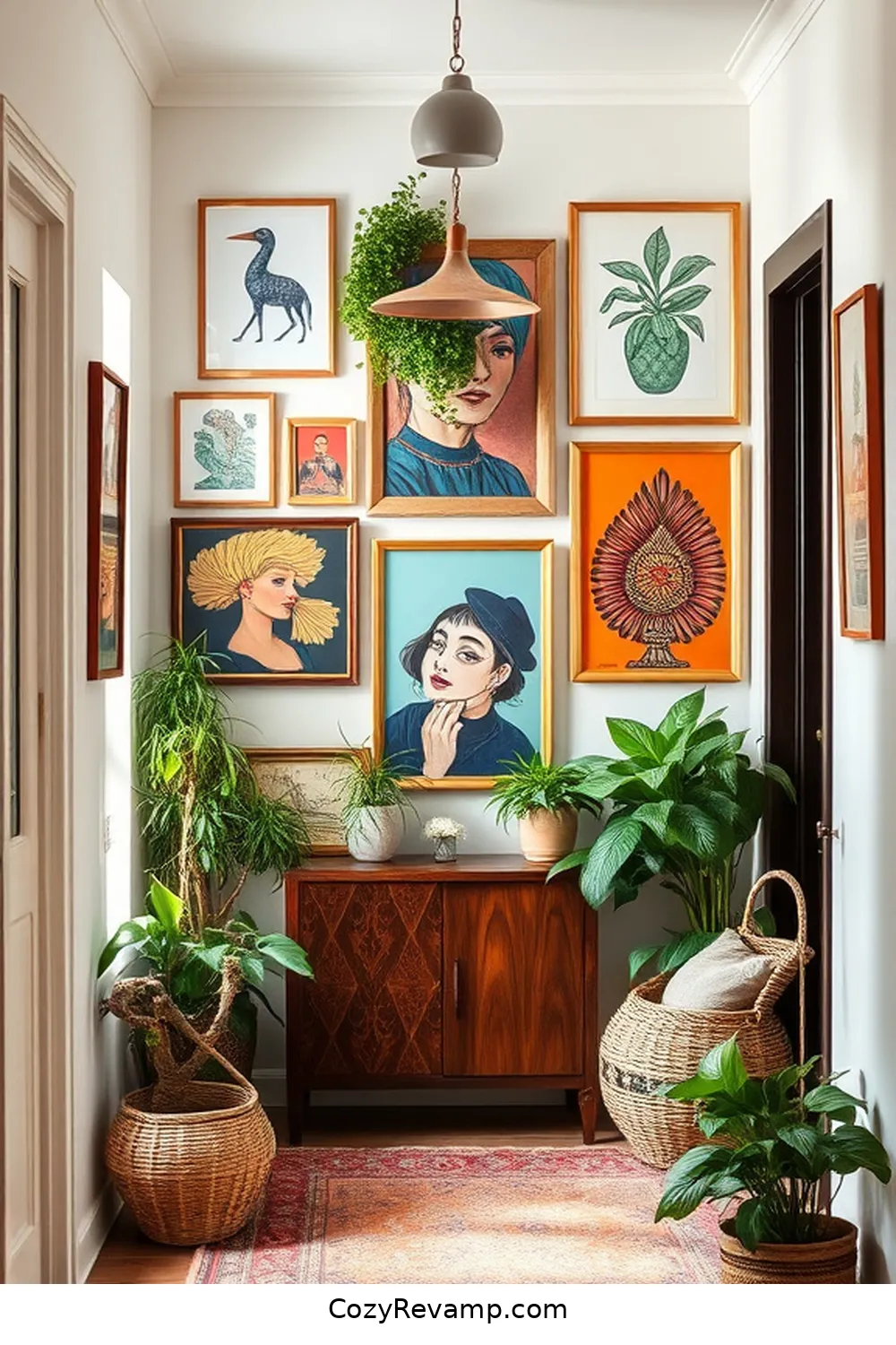 Create a Gallery Wall With Organic Cotton Frames for 22 Ways to Style a Bohemian Hallway With Organic Cotton Materials