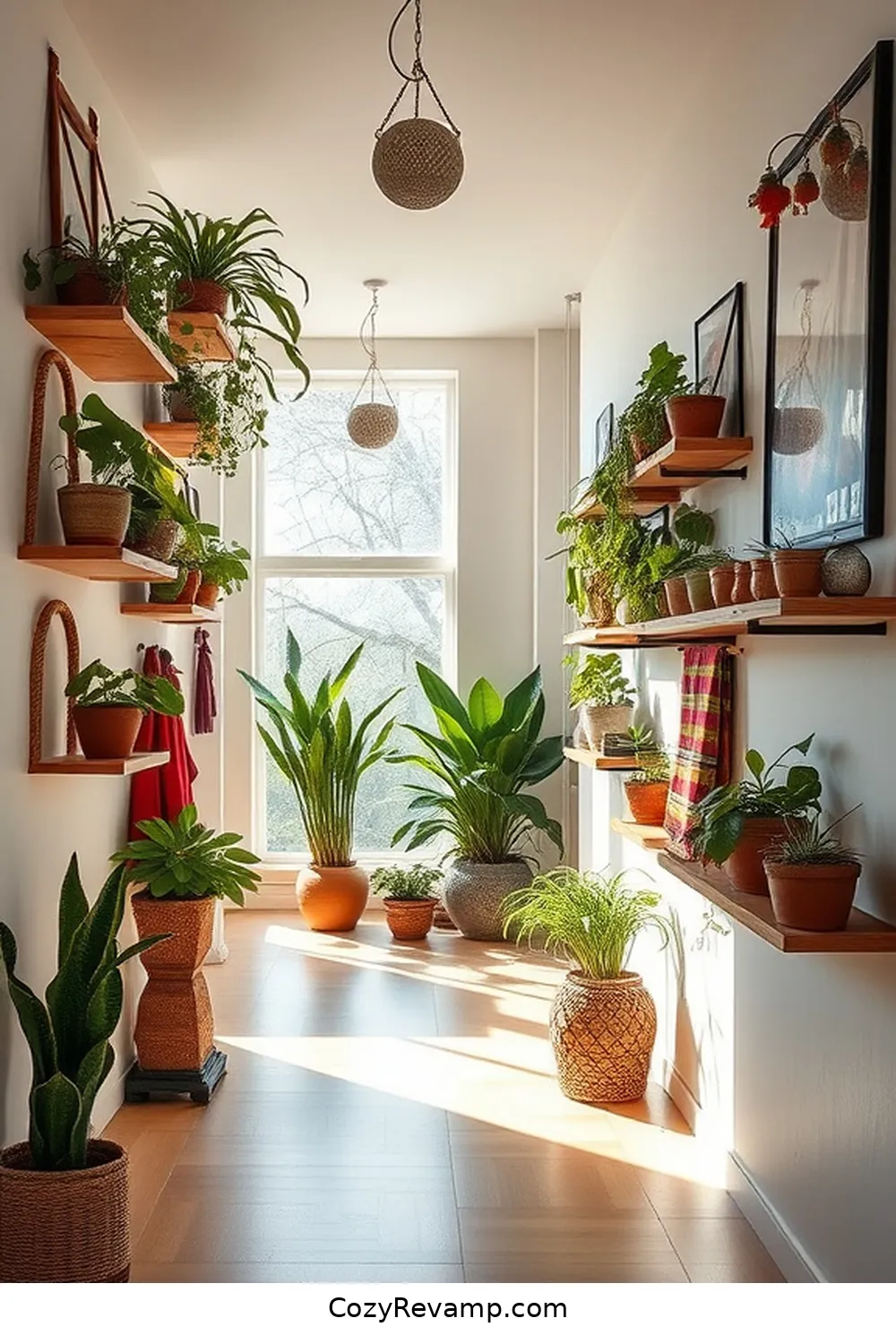 Incorporate Organic Cotton Wall Shelves for 22 Ways to Style a Bohemian Hallway With Organic Cotton Materials