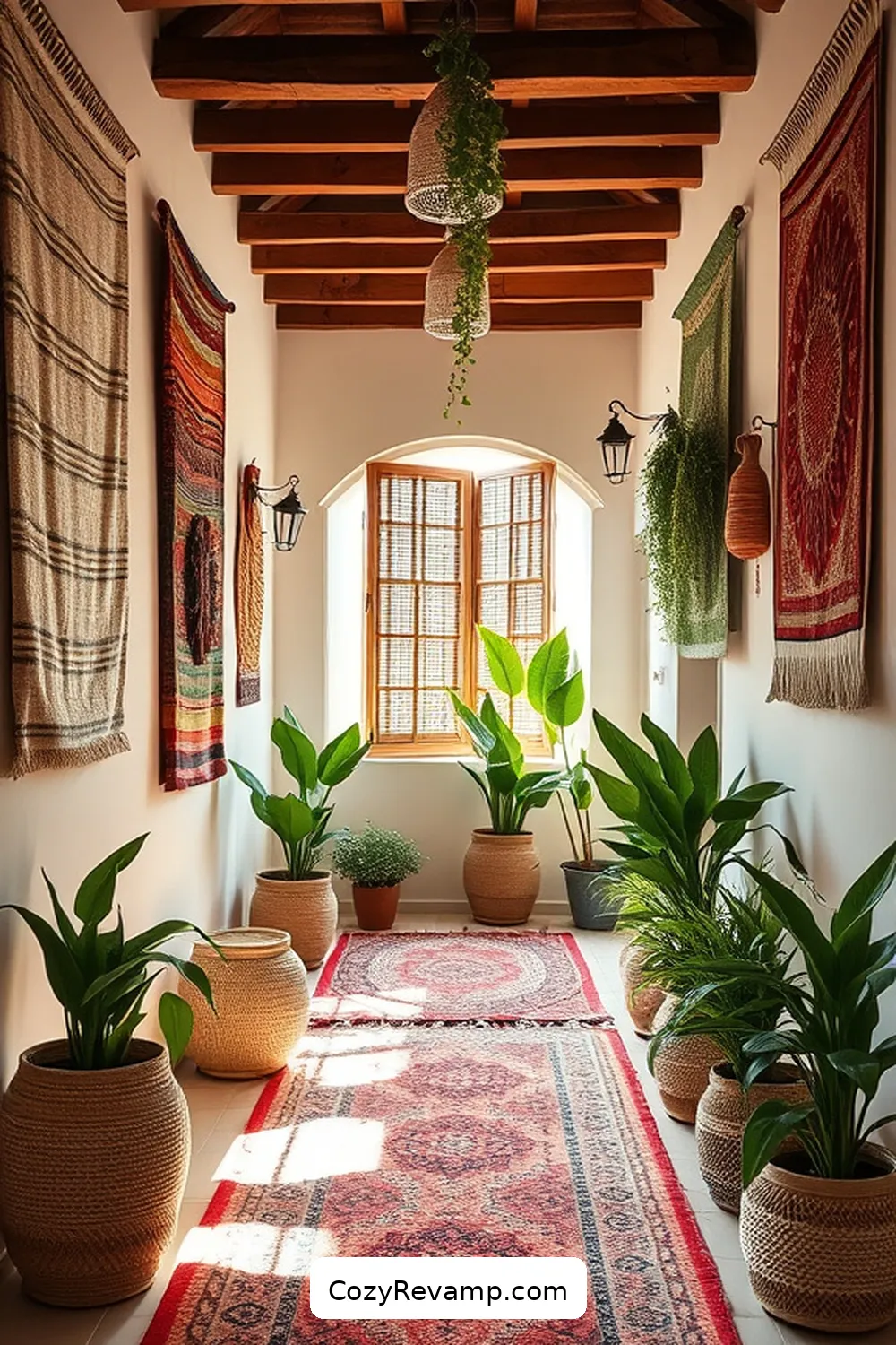 Install Organic Cotton Wall Tapestries for 22 Ways to Style a Bohemian Hallway With Organic Cotton Materials