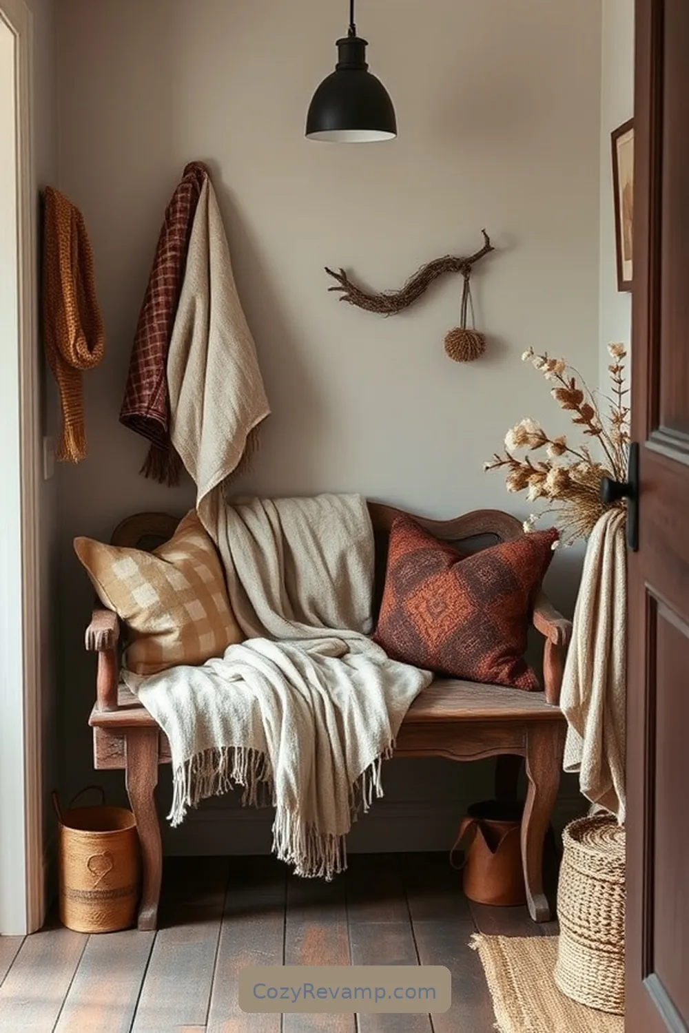 Layer Organic Cotton Throws for 22 Ways to Style a Bohemian Hallway With Organic Cotton Materials