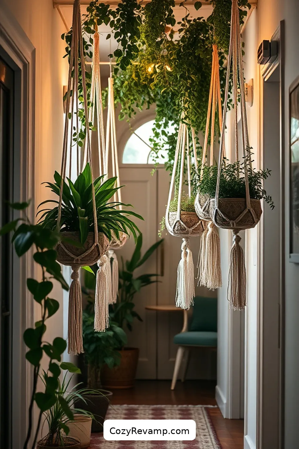 Use Organic Cotton Plant Hangers for 22 Ways to Style a Bohemian Hallway With Organic Cotton Materials