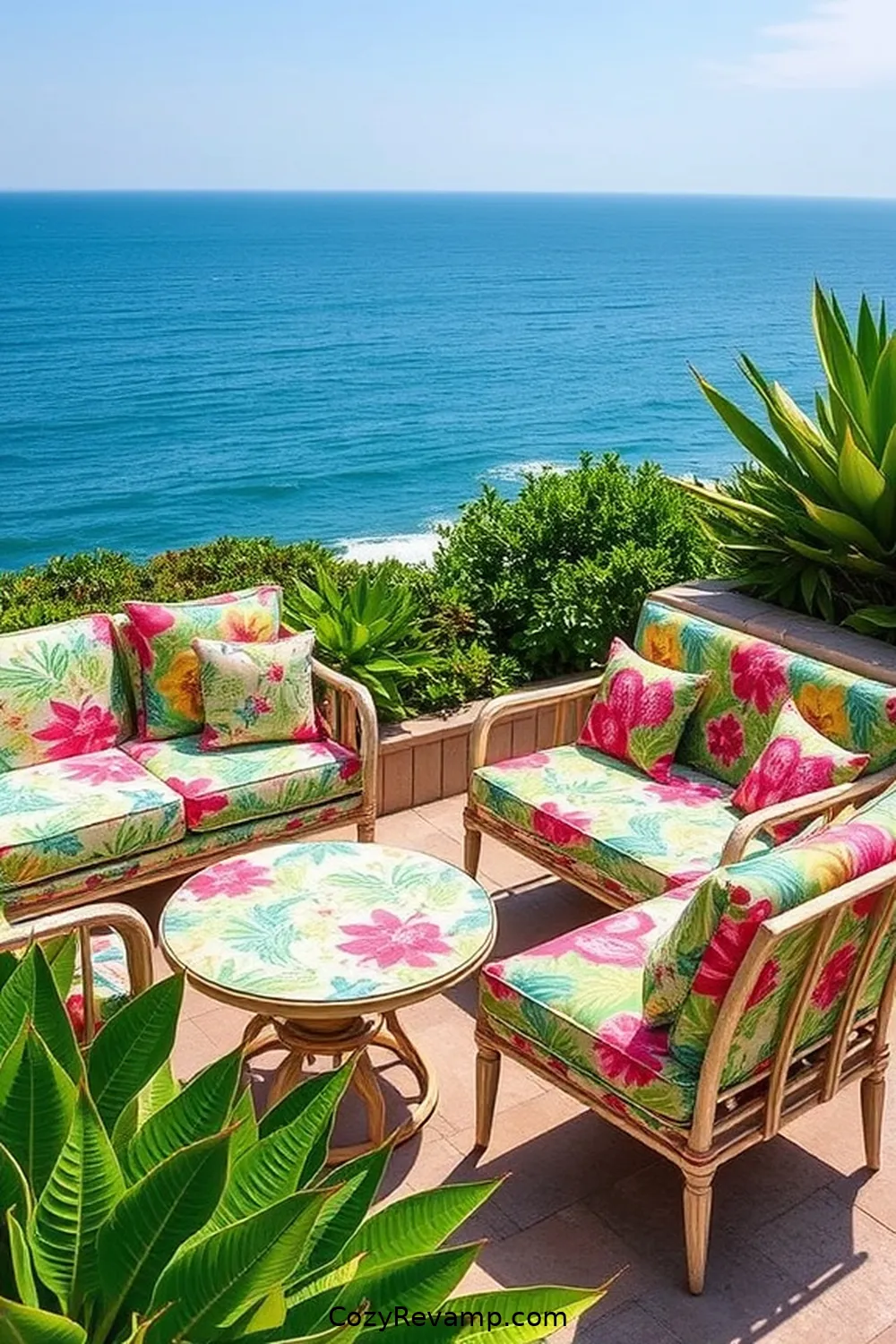 23 Creative Ways to Use Upcycled Fabric for Your Coastal Outdoor Patio 18 Fabric Covered Outdoor Furniture for 23 Creative Ways to Use Upcycled Fabric for Your Coastal Outdoor Patio