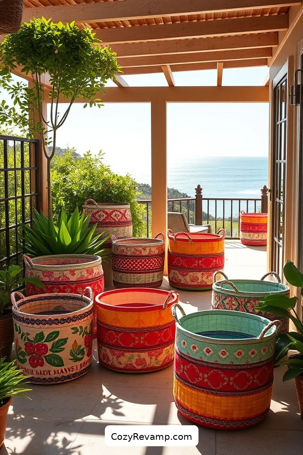 23 Creative Ways to Use Upcycled Fabric for Your Coastal Outdoor Patio 23 Fabric Storage Baskets for 23 Creative Ways to Use Upcycled Fabric for Your Coastal Outdoor Patio