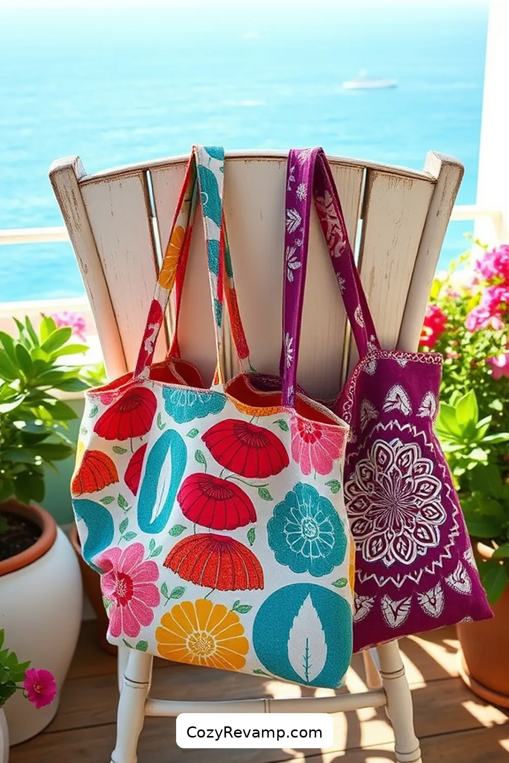 23 Creative Ways to Use Upcycled Fabric for Your Coastal Outdoor Patio 14 Upcycled Fabric Tote Bags for 23 Creative Ways to Use Upcycled Fabric for Your Coastal Outdoor Patio